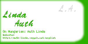 linda auth business card